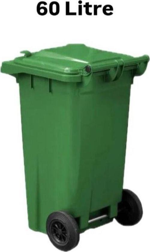 60 Lt Plastik Çöp Konteyneri Yeşil -Isıya Karşı Dayanıklı