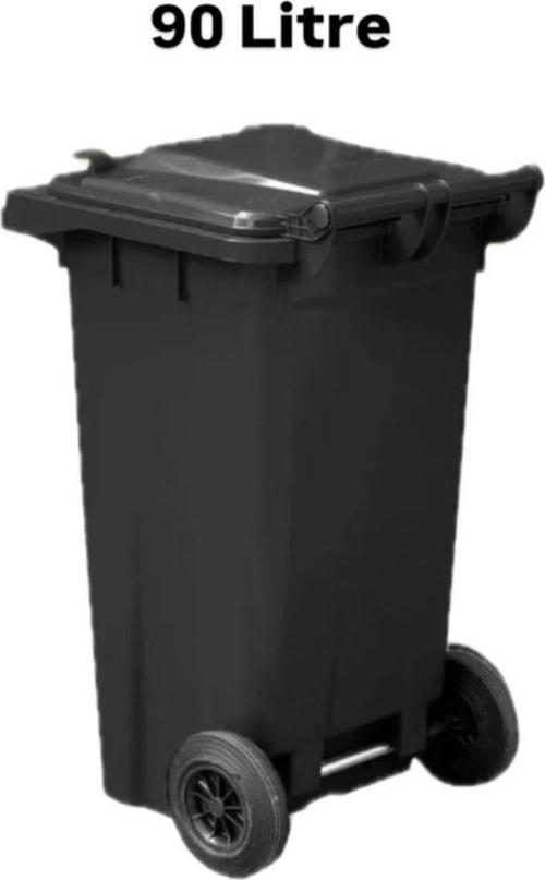 Tıbbi Atık Plastik Çöp Konteyneri Siyah 90Lt Plastik Konteyner Isıya Karşı Dayanıklı A Kalite