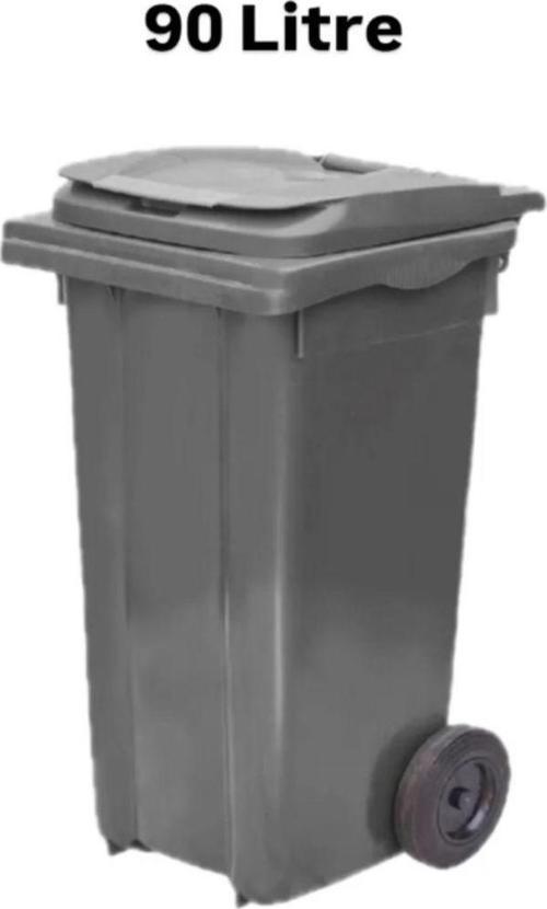 Tıbbi Atık Plastik Çöp Konteyneri Gri 90Lt Plastik Konteyner Isıya Karşı Dayanıklı A Kalite