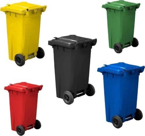 5 Adet 120 Lt Tüm Renkler Plastik Çöp Konteyneri 120 Lt Isıya Karşı Dayanıklı