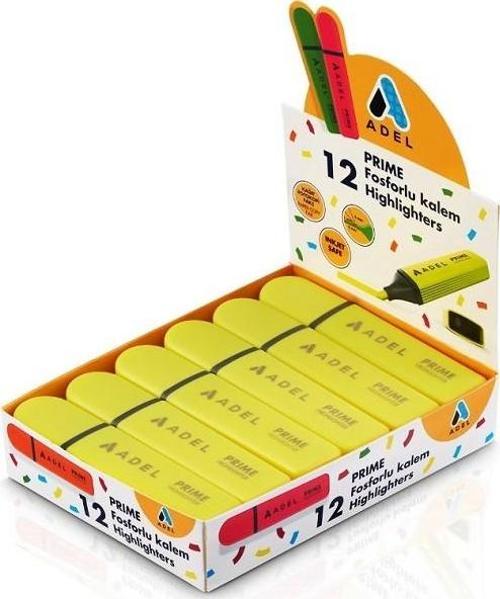 Fosforlu Kalem Prime Sarı 2201000052000 (12 Li Paket)