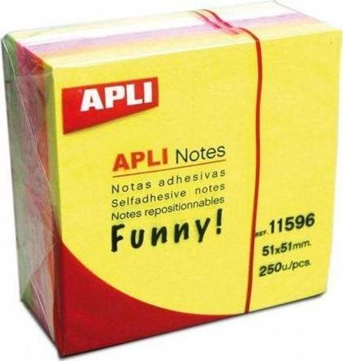 Aplı Yapışkanlı Not Kağıdı 5 Renk Küp 250 Yaprak 50X50 11596