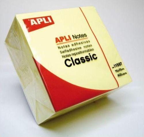 Aplı Yapışkanlı Not Kağıdı Classic 400 Yaprak 75X75 Küp 11597