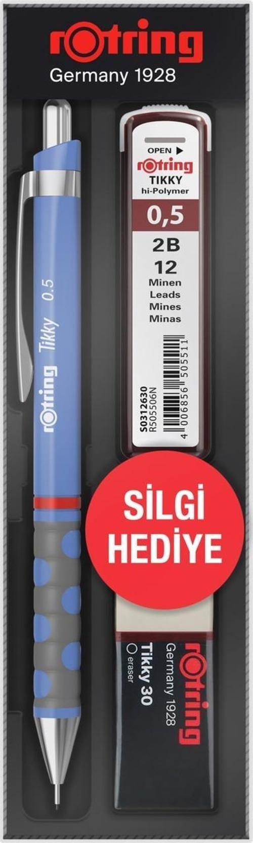 Okul Seti Tikky Rd Versatil Kalem 0.5+Min Silgi Hediyeli Menekşe Mavi