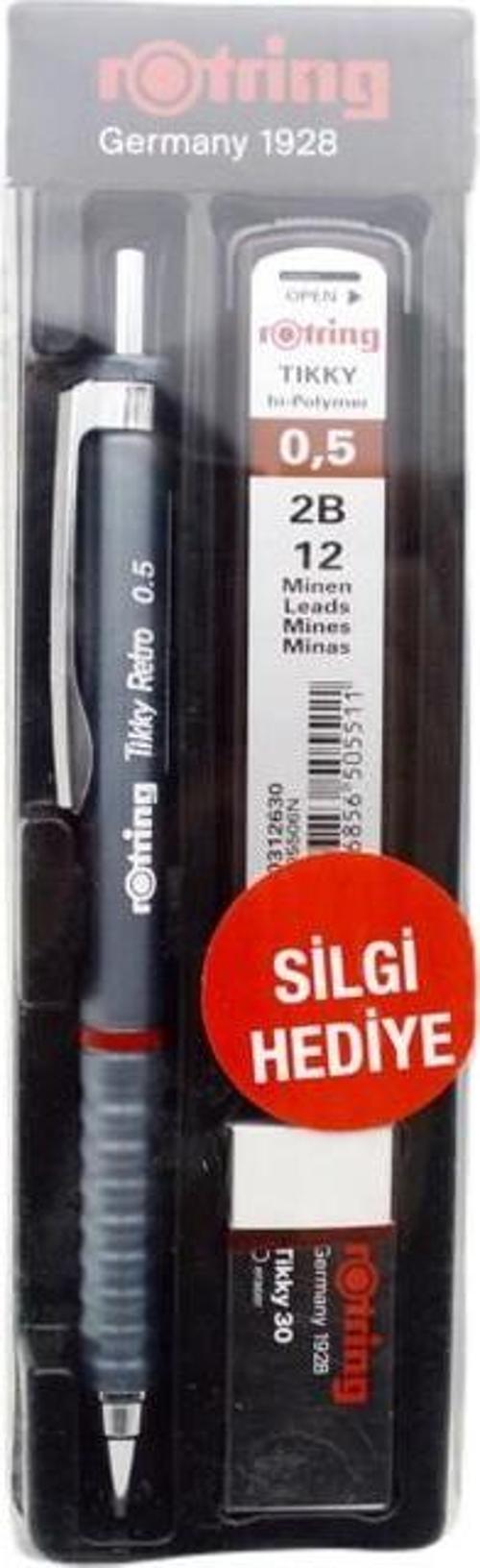 Okul Seti Versatil Kalem Tikky Retro 0.5+Min Silgi Hediyeli Gri