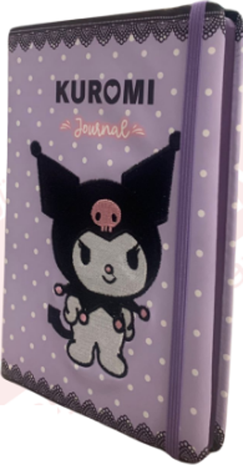 Vj Kuromi Vegan Deri Günlük Defter A5 100 Gr 192 Sayfa Lastikli, Kener Boyalı Nakışlı 525-2092