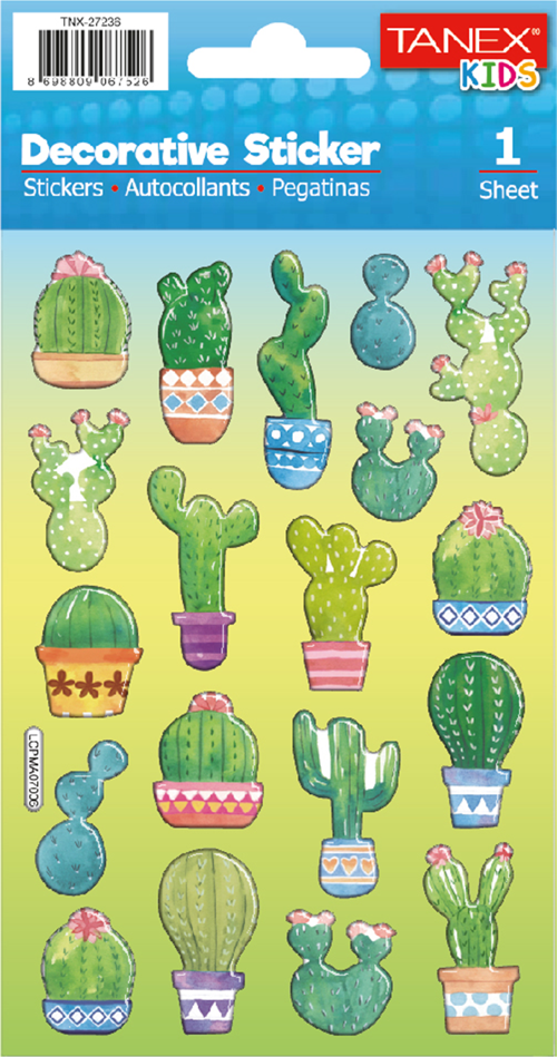 Puffy Kaktüs Serisi Stickers Tnx-27236