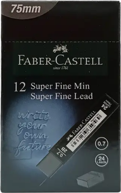 Faber-Castell Min Süper Fine T.Black 2B 0.7 Mm 75 Mm (12 Tüp)