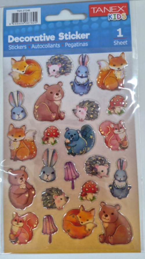 Puffy Orman Hayvanları Serisi Stickers Tnx-27246