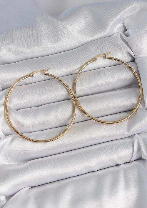 Gold Renk 53 mm Halka Model Kadın Küpe - EBJ250520W34062