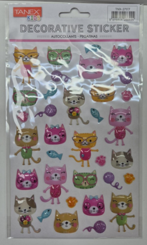 Puffy Oyuncu Kediler Serisi Stickers Tnx-27177