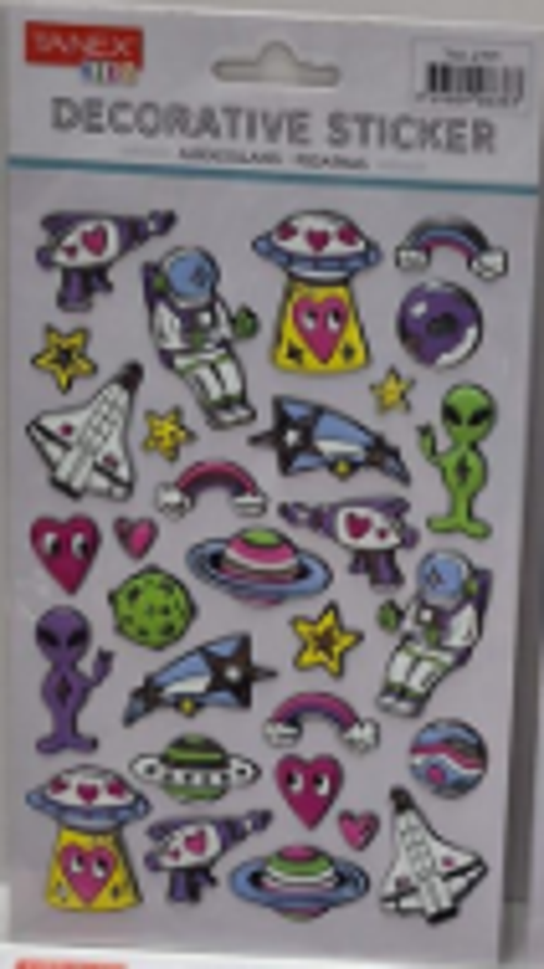 Puffy Renkli Uzaylılar Serisi Stickers Tnx-27171