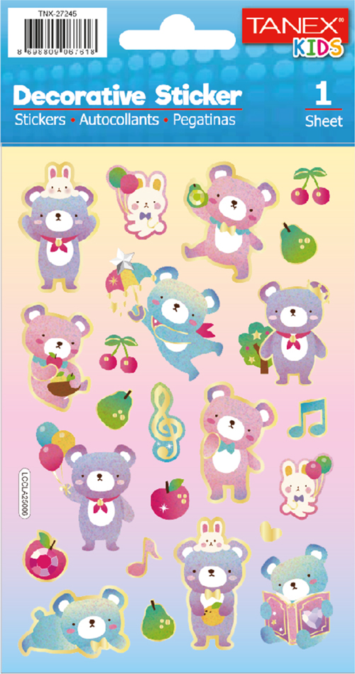 Puffy Sevimli Ayıcıklar Serisi Stickers Tnx-27245