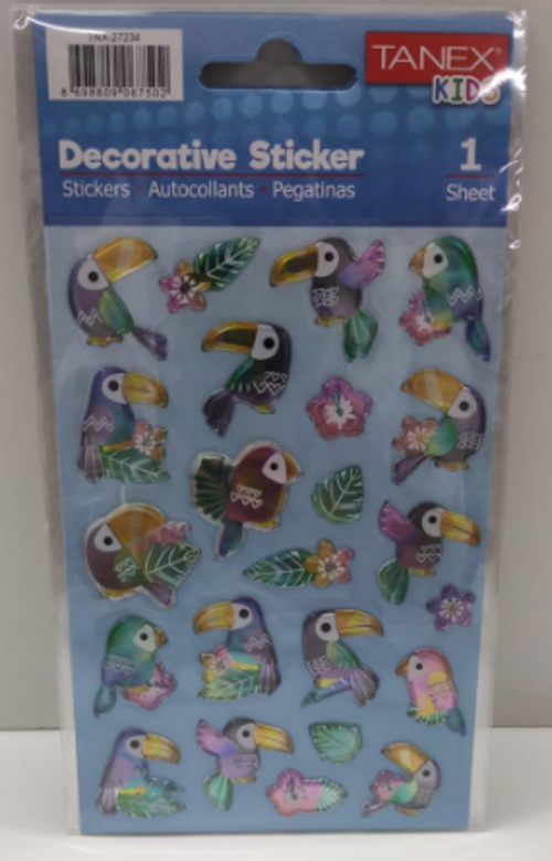 Puffy Toucan Kuş Serisi Stickers Tnx-27234