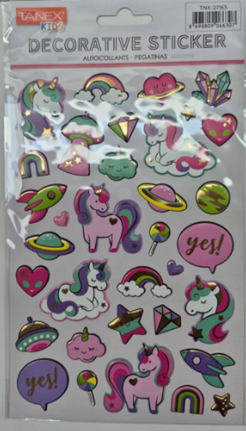 Puffy Uzaylı Unicorn Serisi Stickers Tnx-27163