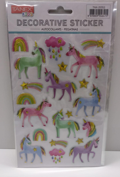 Sevimli Unicorn Serisi Puffy Etiketi Stickers Tnx-25352