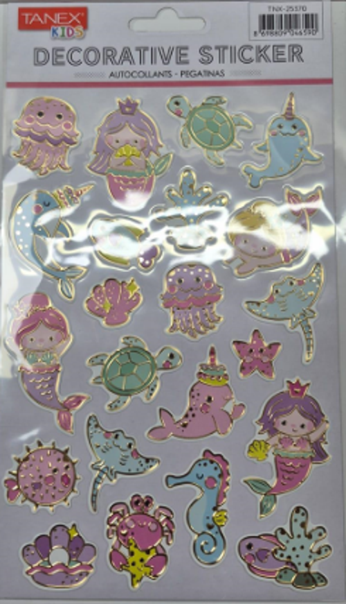 Yaldızlı Deniz Kızı Serisi Puffy Etiketi Stickers Tnx-25370