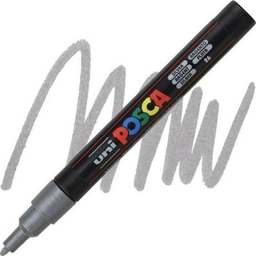 Markör Kalem Boyama Posca Su Bazlı Poster 0.9-1.3 Mm Gümüş Pc-3M (6 Lı Paket)
