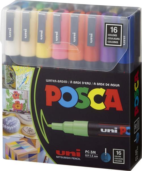Posca 0.9-1.3 Su Bazlı Boyama Kalemi Markörü 16 Renk