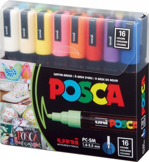 Posca 1.8-2.5 Su Bazlı Boyama Kalemi Markörü 16 Renk