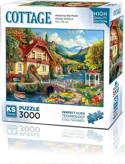 Puzzle 3000 Parça Yetişkin House By The Pond 23015