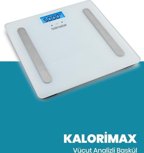 Kalorimax Dijital Ekranlı 6mm Temper Camlı Yağ Ölçer Fonksiyonlu Vücut Analizli Tartı Baskül