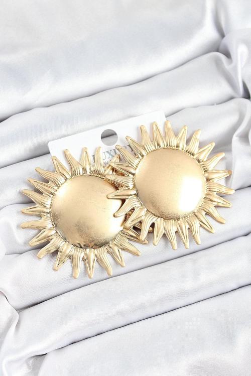 Pirinç Güneş Model Gold Renk Kadın Küpe - EBJ250620W35734