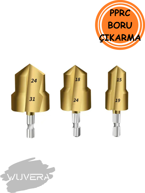 3’lü Havşa Matkap Ucu Seti – Boru Genişletme ve Raybalama (20‑25‑32 mm)