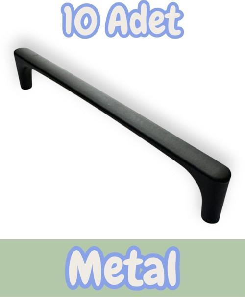 Saray Ağır Alüminyum Metal Lüks Modern Mobilya Çekmece Mutfak Dolabı Kulpu Siyah 160mm (10 Adet)
