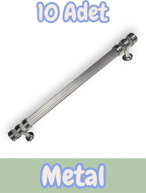 Çizgili Nesli Alüminyum Metal Lüks Modern Mobilya Çekmece Mutfak Dolabı Kulpu Krom (10 Adet)