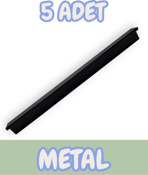 Fulya Alüminyum Metal Lüks Modern Mobilya Çekmece Mutfak Dolabı Kulpu Siyah (5 Adet)