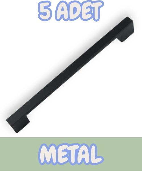 Köprü Alüminyum Metal Lüks Modern Mobilya Çekmece Mutfak Dolabı Kulpu Siyah (5 Adet)