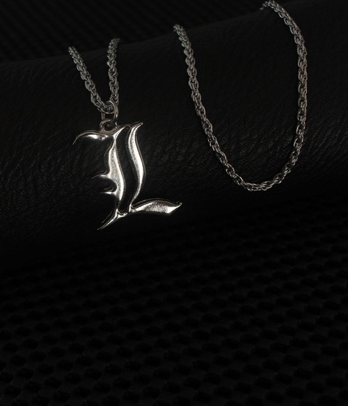 Bakımlı Erkek için Silver L Harf Kolye