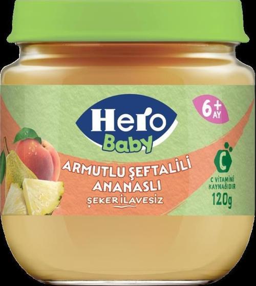 Hero Baby Armutlu Şeftalili Ananaslı Kavonoz Mama 120 Gr