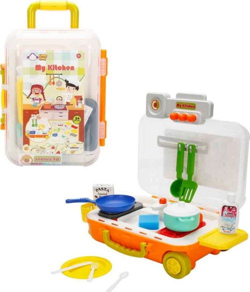 Little Chef Çekçekli Bavul Mutfak Seti 24 Parça