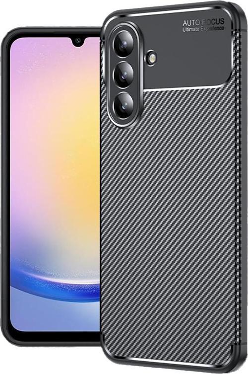 Samsung Galaxy A26 Uyumlu Kamera Korumalı Darbe Önleyici Carbon Brushed Silikon Kılıf