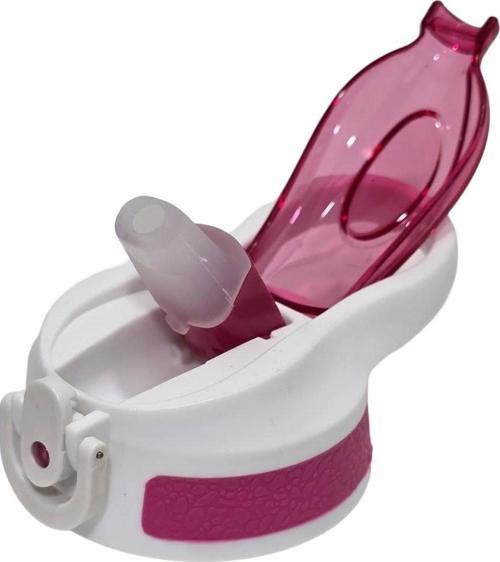 Otomatik Pipetli Su Matarası Yedek Kapağı 65mm Pembe-Beyaz