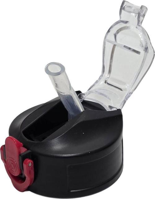 Otomatik Pipetli Su Matarası Yedek Kapağı 57mm Siyah-Kırmızı