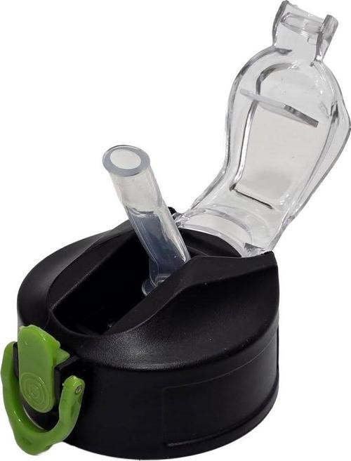 Otomatik Pipetli Su Matarası Yedek Kapağı 57mm Siyah-Yeşil