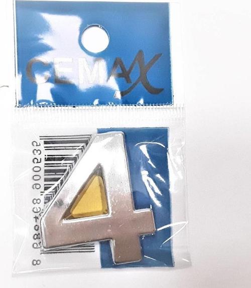 Büro Ev Dekoru için 4CM Krom Kaplı Plastik 4 No Kapı Numarası