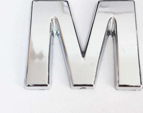 Büro Ev Dekoru için 9CM Yapışkanlı Krom M Harfi