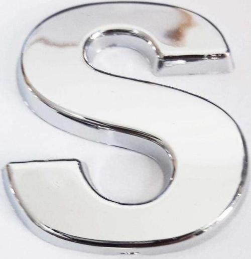 Büro Ev Dekoru için 9CM Yapışkanlı Krom S Harfi