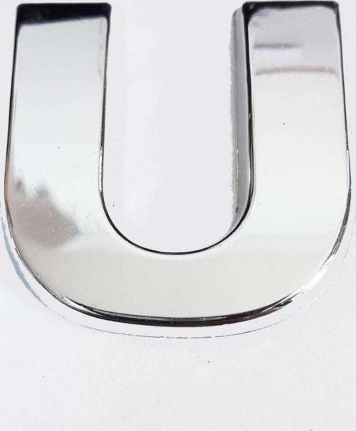 Büro Ev Dekoru için 9CM Yapışkanlı Krom U Harfi