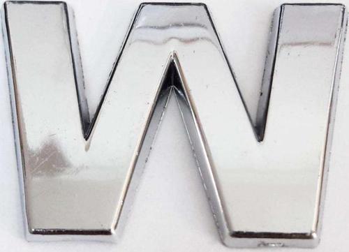Büro Ev Dekoru için 9CM Yapışkanlı Krom W Harfi