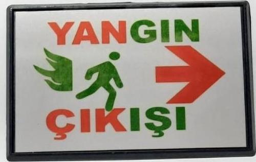 Büro İş Güvenliği için 13x8CM Maksi Yangın Çıkışı Uyarı Tabelası