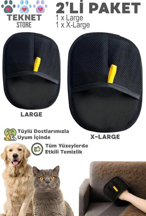 Kedi Köpek Tüy Toplayıcı Yıkanabilir Statik Eldiven Koltuk Halı Elbise Tüy Temizleme Aparatı 2'Li