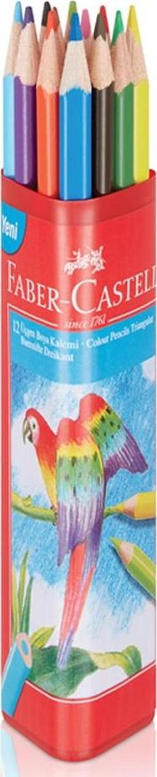Faber-Castell Kuru Boya Tam Boy Üçgen Plastik Tüp 12 Renk 5171 113313