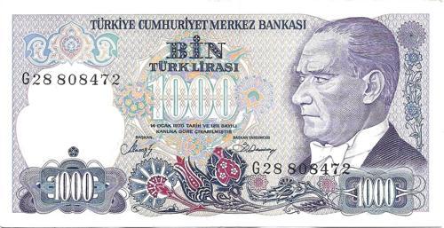 1000 Lira 7.Emisyon 2.Tertip G28 808472 (wb0197)