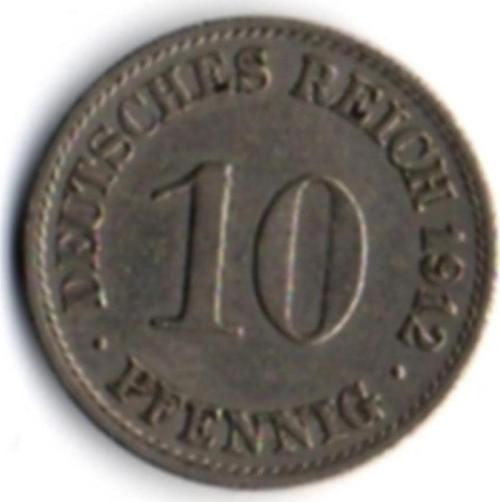 Alman İmparatorluğu 10 Pfennig 1912 (mp1690)