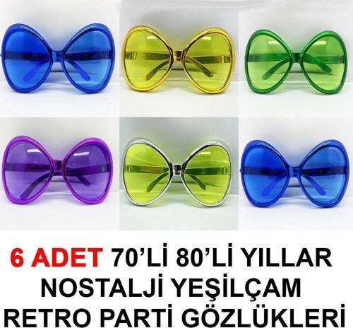 70li 80li Yıllar Nostalji Yeşilçam Retro Parti Gözlükleri 6 Adet